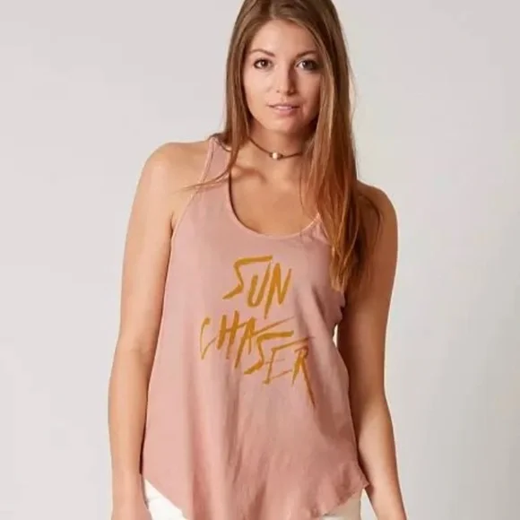 Amuse Society / Buckle Sun chaser Blush Rosewater Racerback tank top - Picture 9 of 12